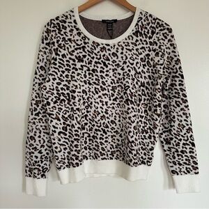 Alison Sheri Leopard Print Knit Pullover Sweater Size XS